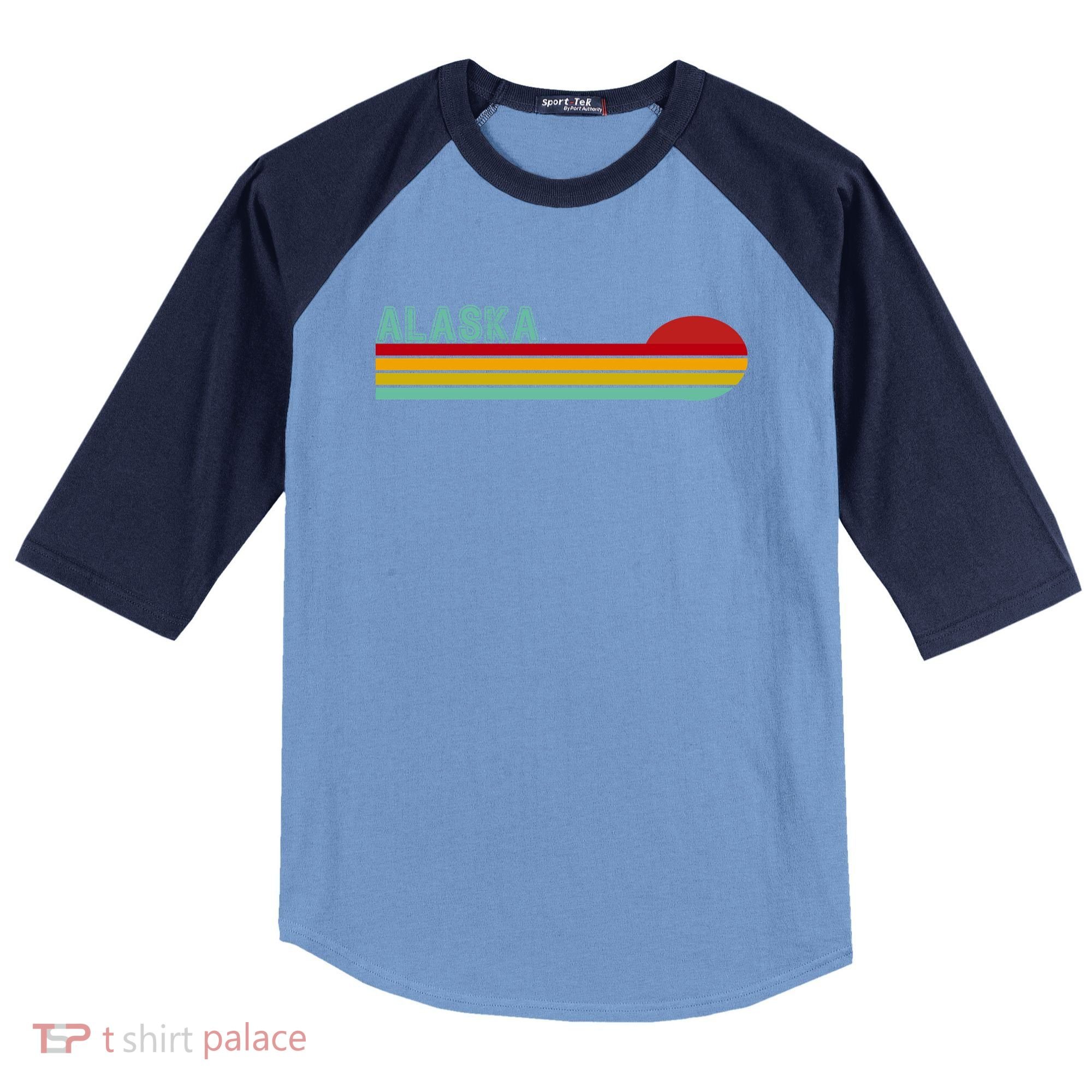Alaska Retro Sunset Raglan Baseball Sleeve Shirt