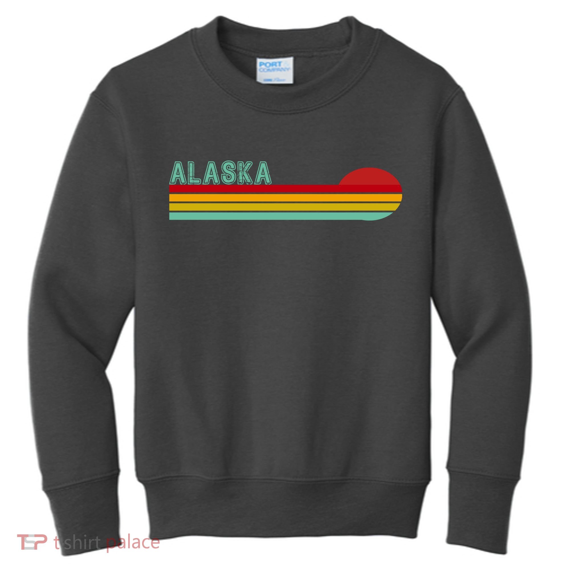Alaska Retro Sunset Kids Sweatshirt