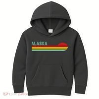Alaska Retro Sunset Kids Hoodie thumb 0
