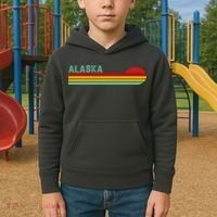 Alaska Retro Sunset Kids Hoodie thumb 2