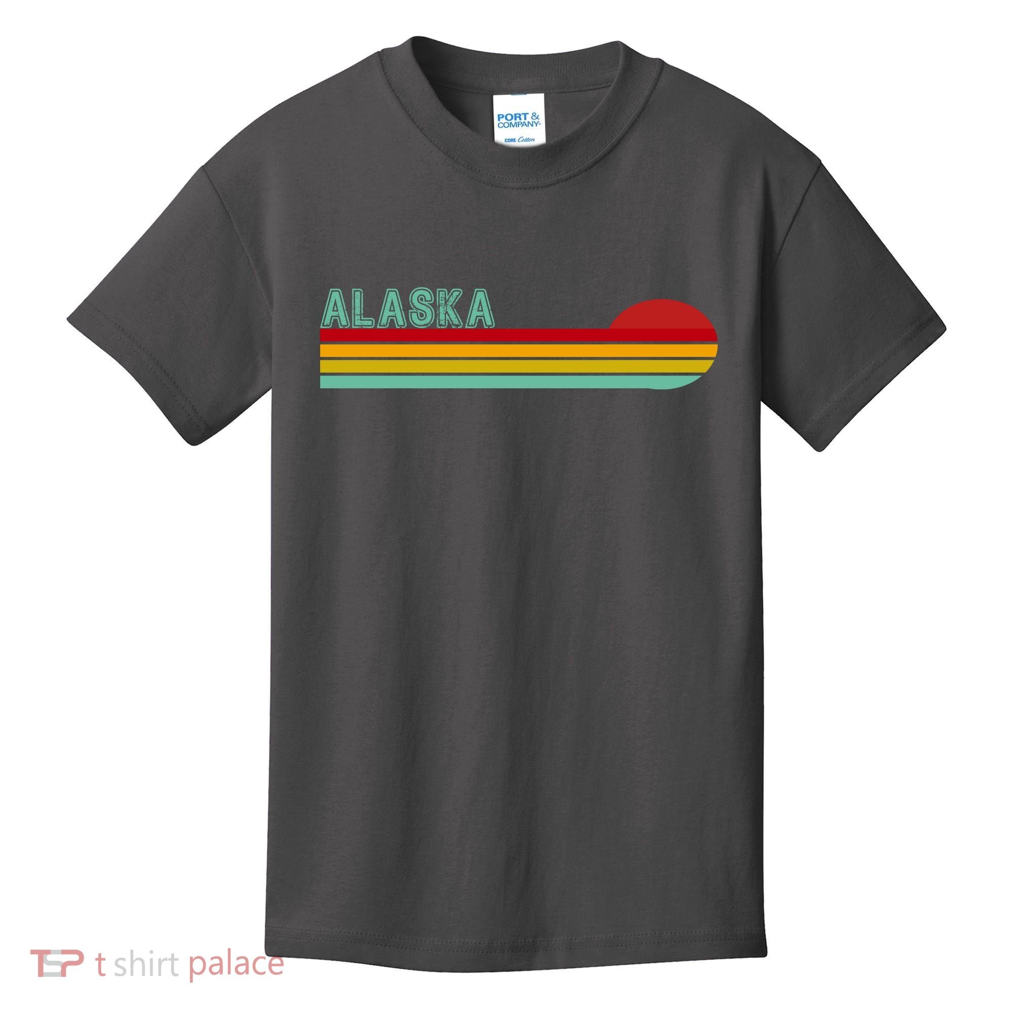 Alaska Retro Sunset Kids T-Shirt
