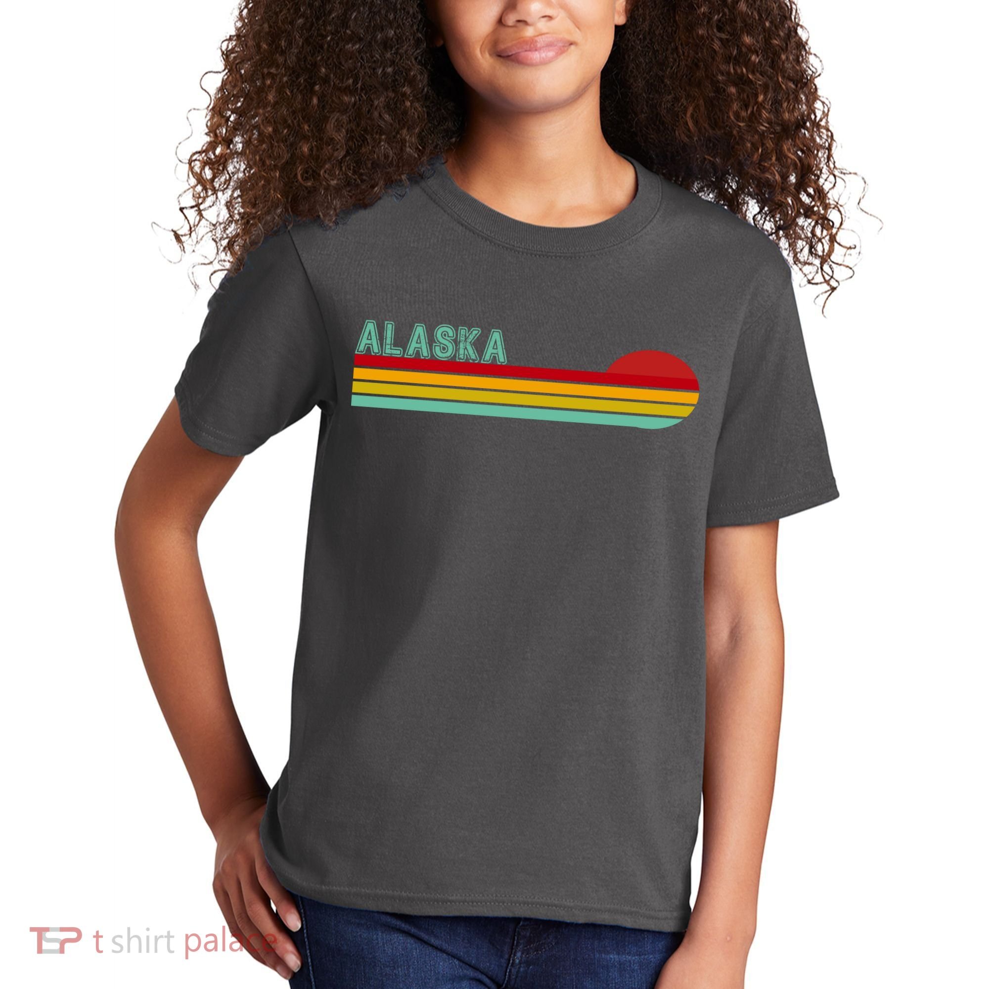 Alaska Retro Sunset Kids T-Shirt