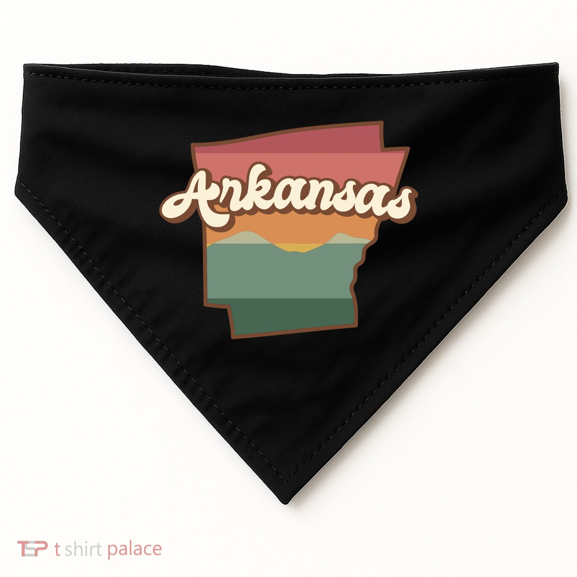 Arkansas Retro Sunset USA-Made Doggie Bandana