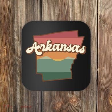 Arkansas Retro Sunset Coaster