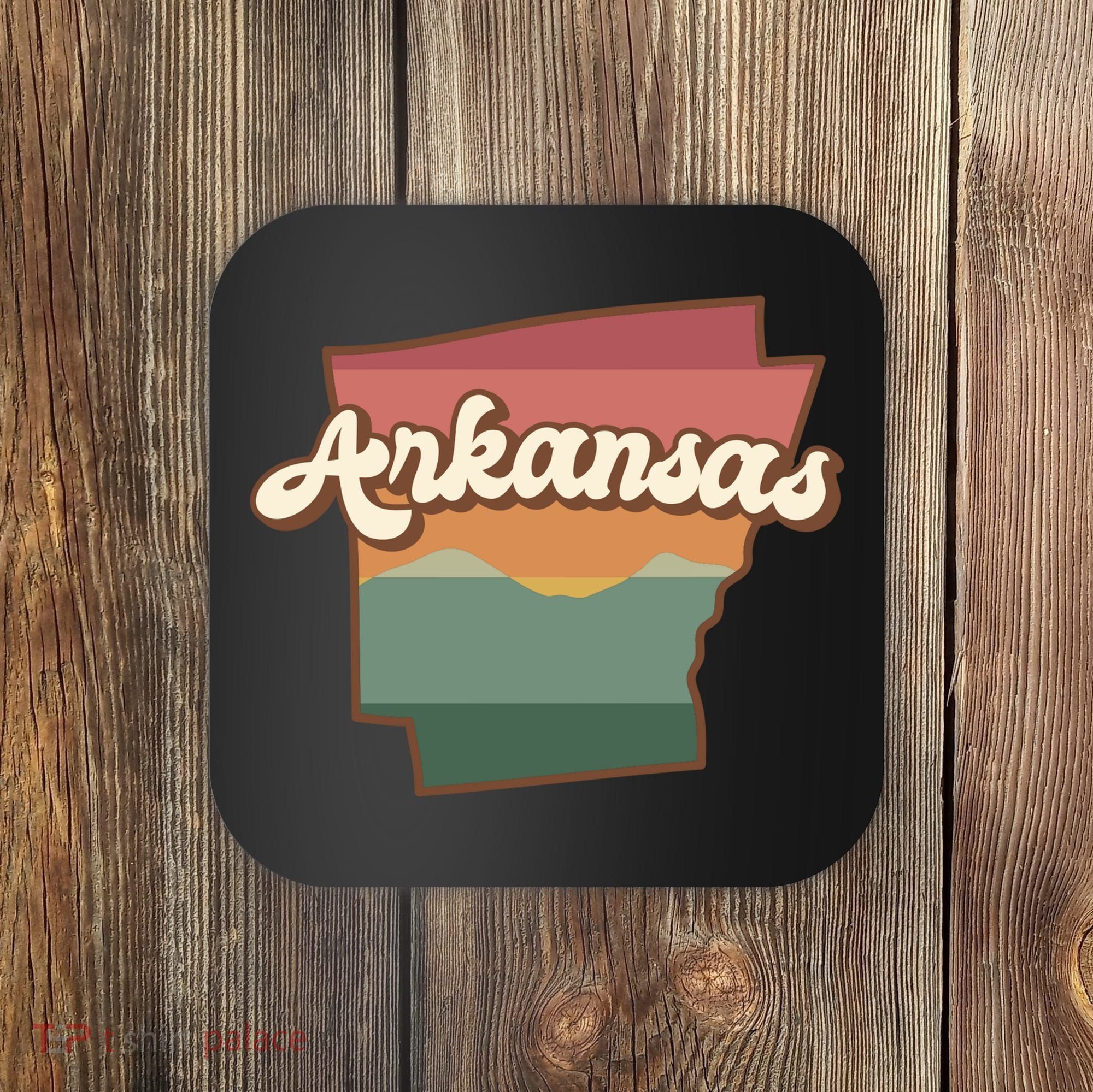 Arkansas Retro Sunset Coaster