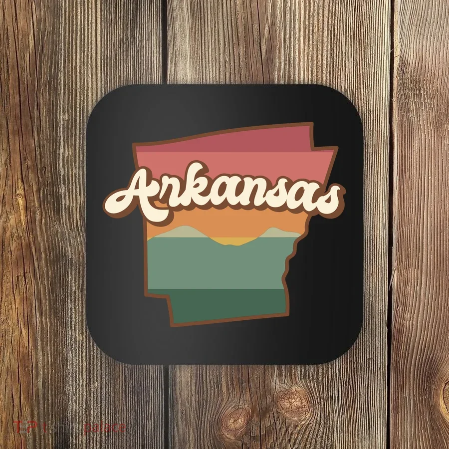 Arkansas Retro Sunset Coaster