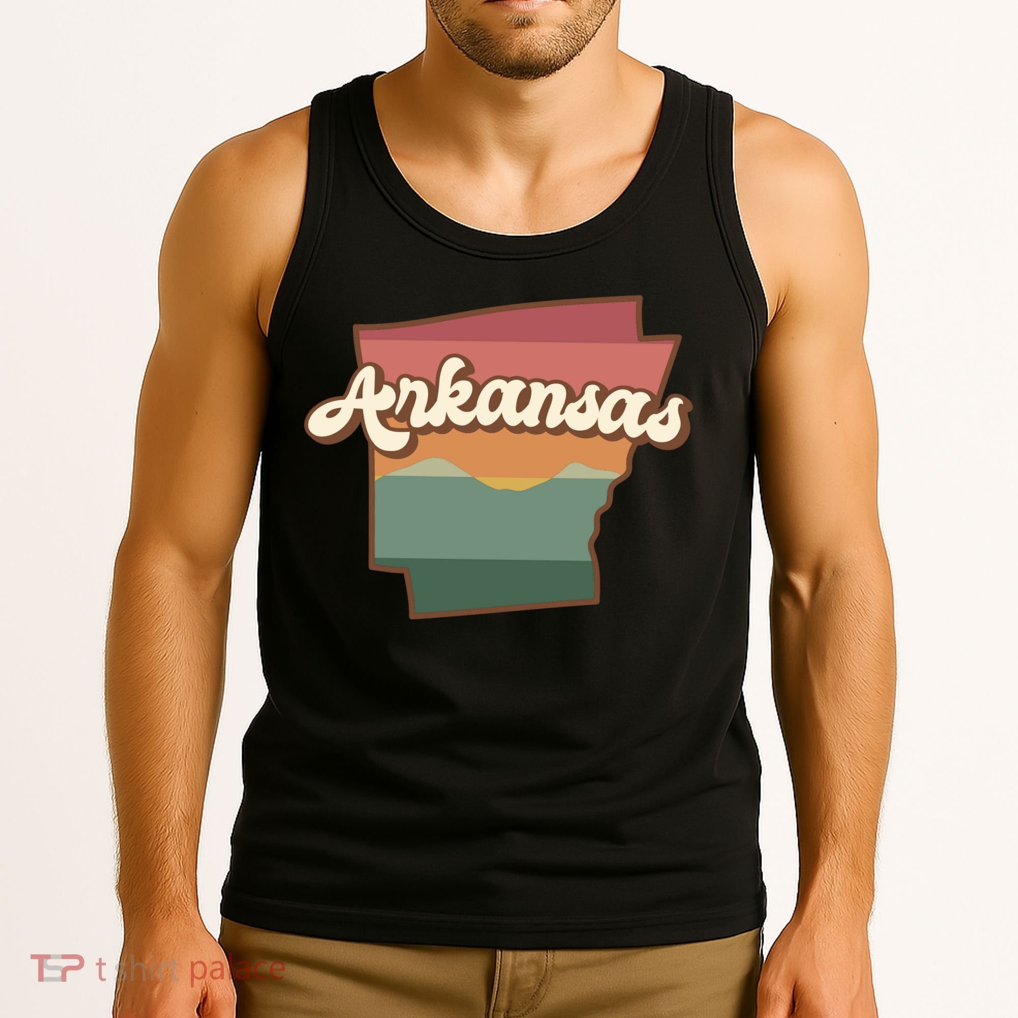Arkansas Retro Sunset Tank Top