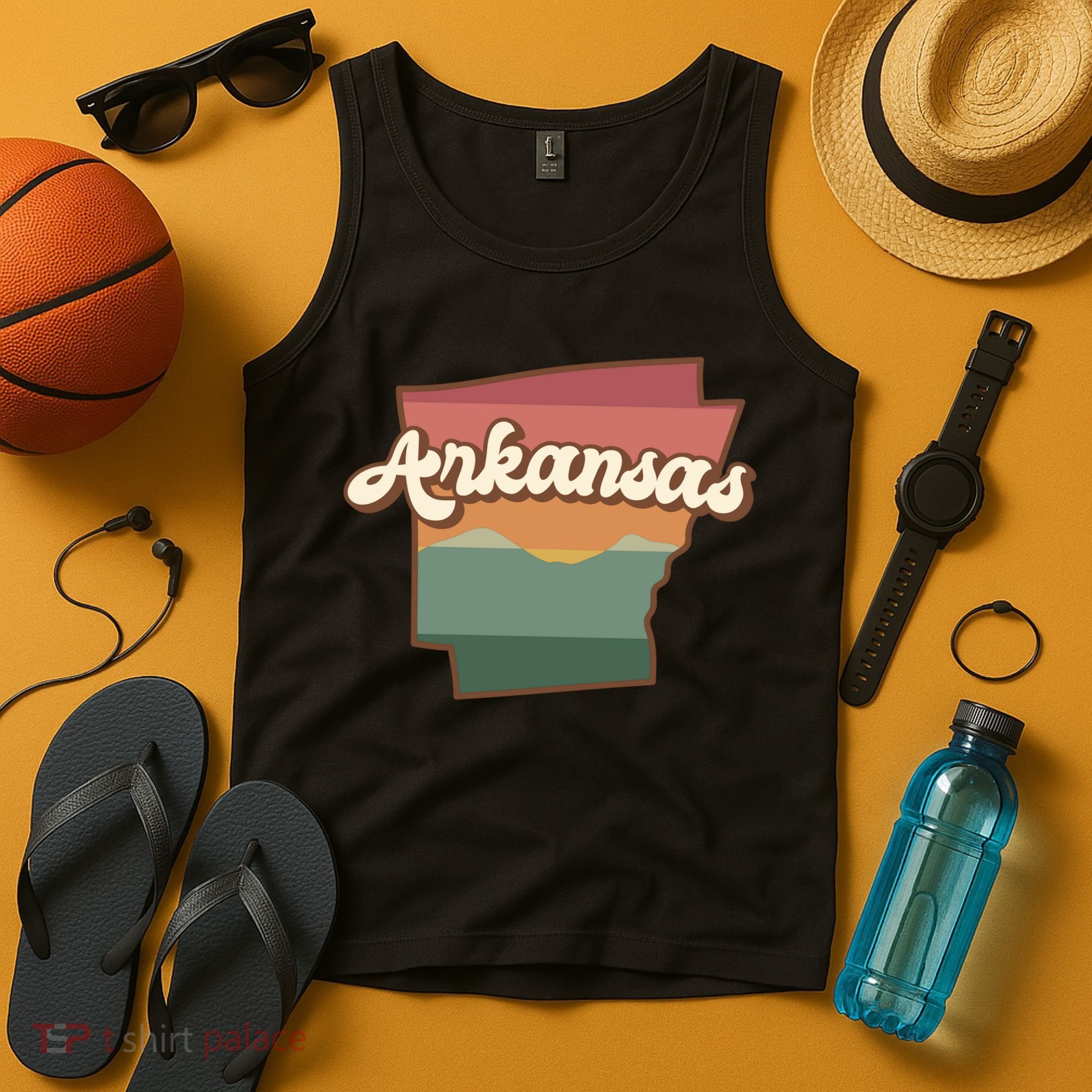 Arkansas Retro Sunset Tank Top