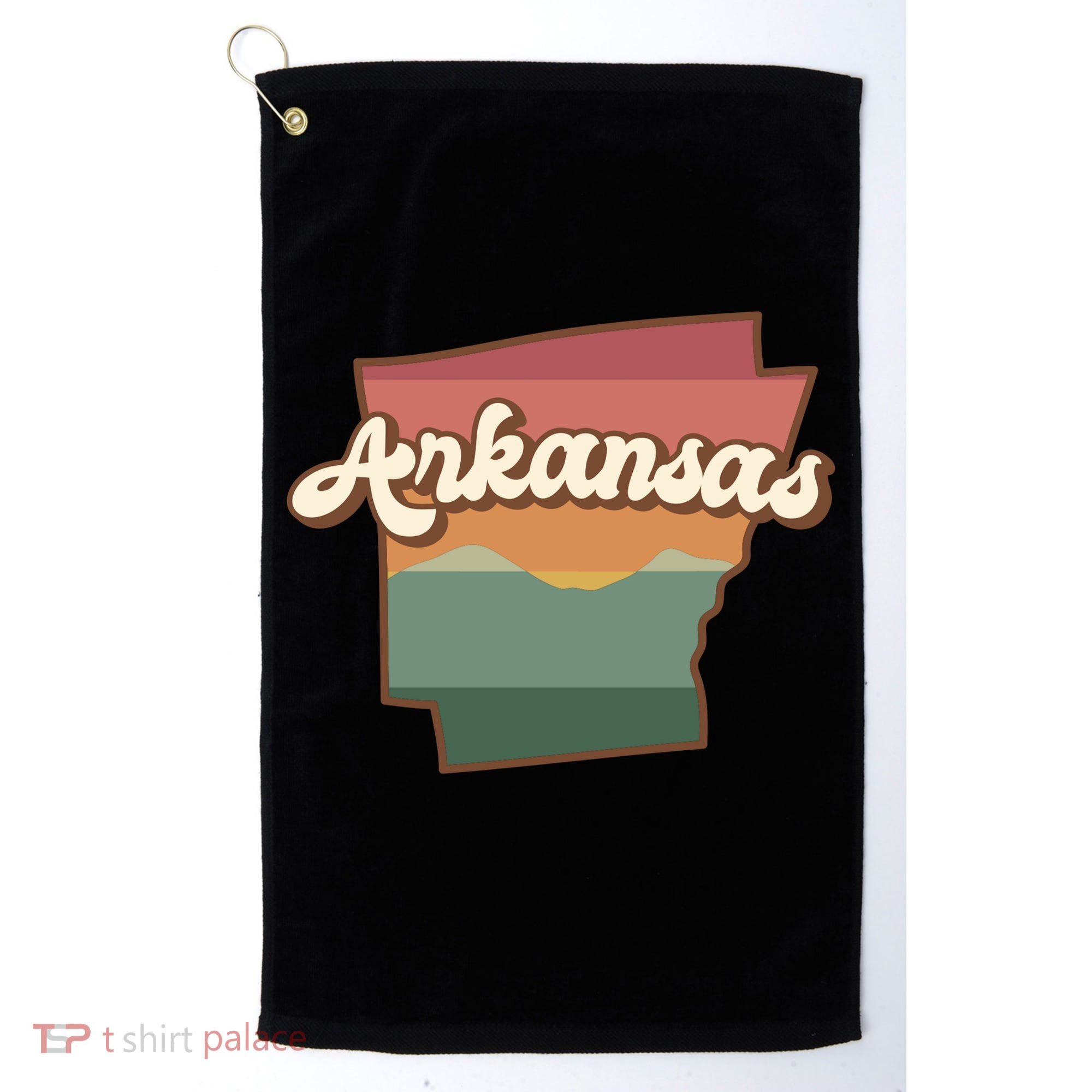 Arkansas Retro Sunset Golf Towel