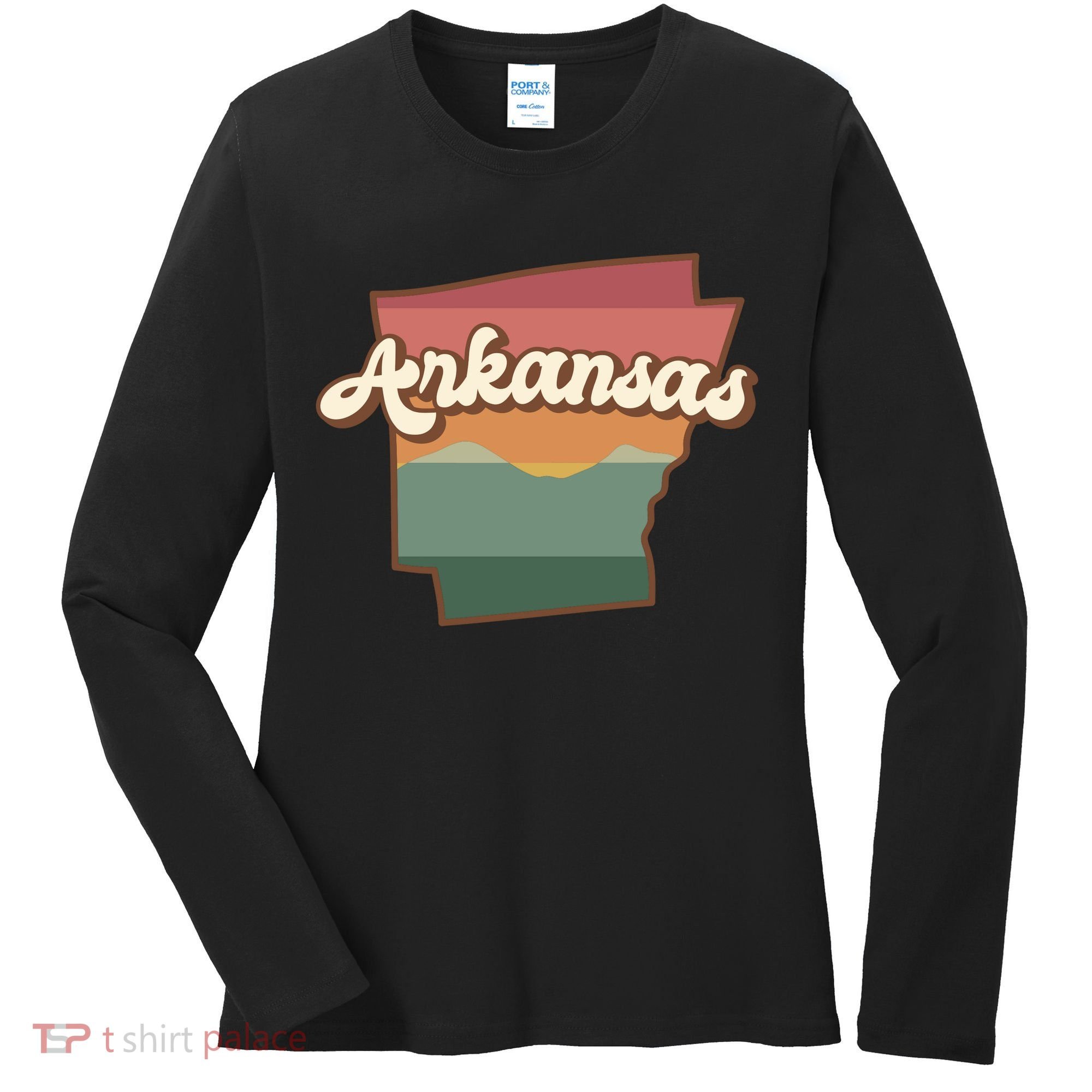 Arkansas Retro Sunset Women's Long Sleeve Shirt