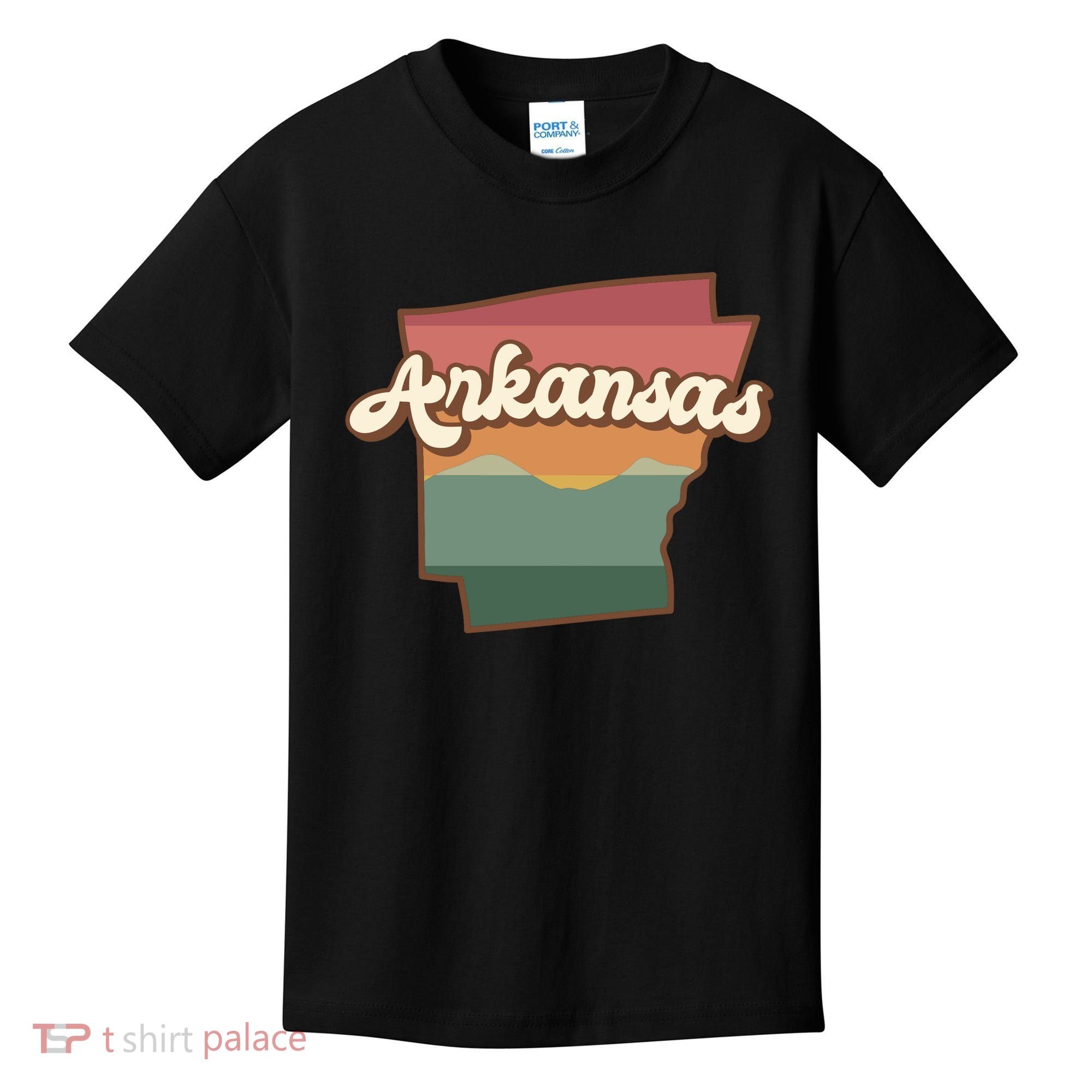 Arkansas Retro Sunset Kids T-Shirt