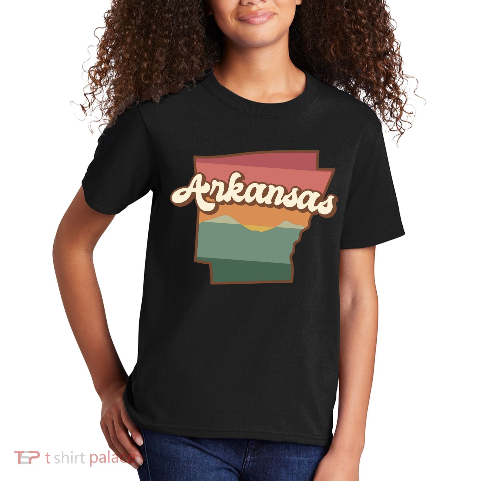 Arkansas Retro Sunset Kids T-Shirt