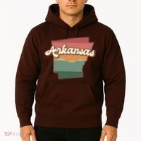 Arkansas Retro Sunset Hoodie thumb 2
