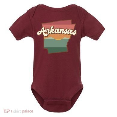 Arkansas Retro Sunset Baby Bodysuit