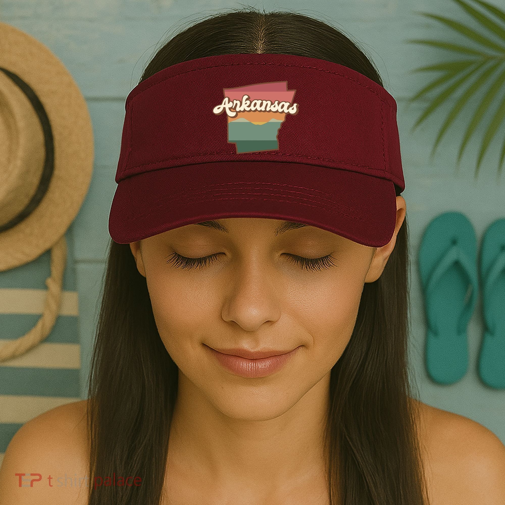 Arkansas Retro Sunset Visor