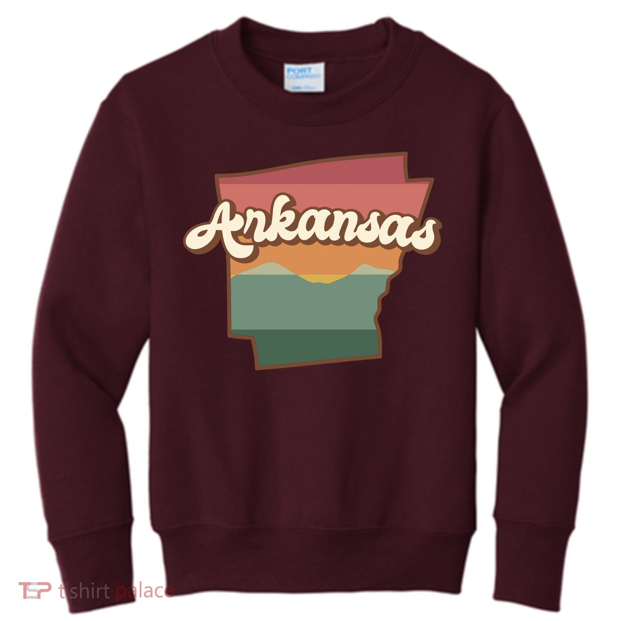 Arkansas Retro Sunset Kids Sweatshirt