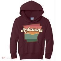Arkansas Retro Sunset Kids Hoodie thumb 0