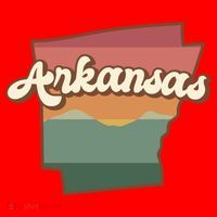 Arkansas Retro Sunset Santa Hat thumb 1