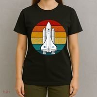Astronaut Retro Space Sunset T-Shirt thumb 4