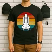 Astronaut Retro Space Sunset T-Shirt thumb 6