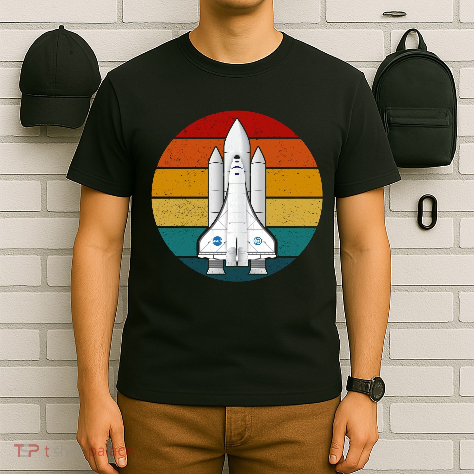 Astronaut Retro Space Sunset T-Shirt