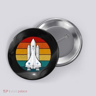 Astronaut Retro Space Sunset Button