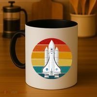 Astronaut Retro Space Sunset Coffee Mug thumb 4