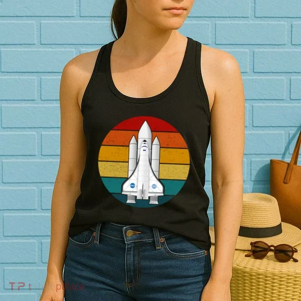 Astronaut Retro Space Sunset Women's Tank Top
