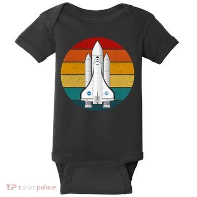Astronaut Retro Space Sunset Baby Bodysuit