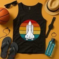 Astronaut Retro Space Sunset Tank Top thumb 4