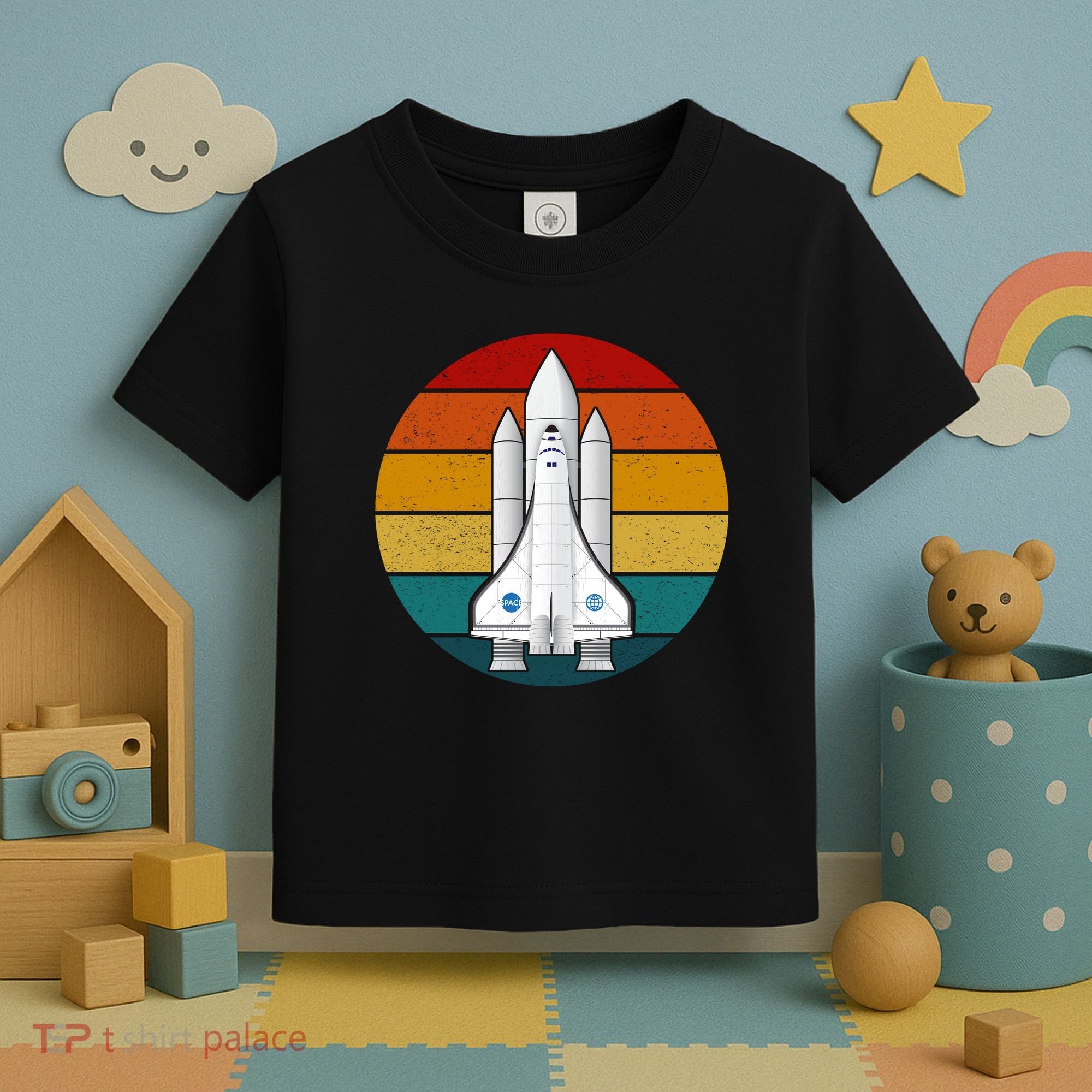 Astronaut Retro Space Sunset Toddler T-Shirt