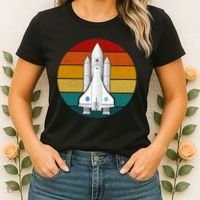 Astronaut Retro Space Sunset Women's T-Shirt thumb 2