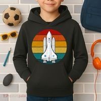 Astronaut Retro Space Sunset Kids Hoodie thumb 2