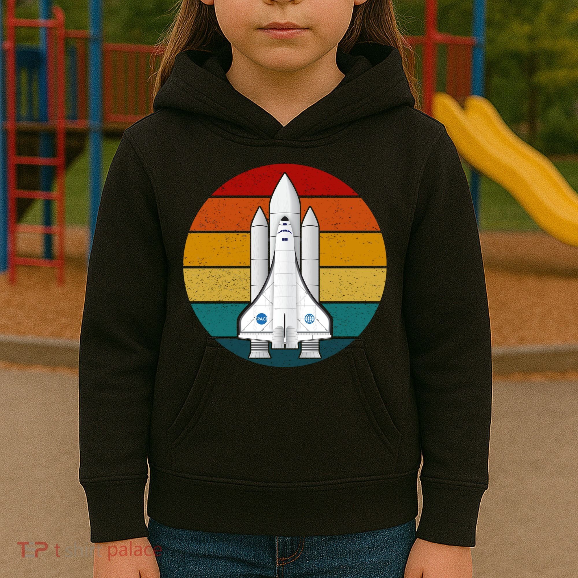 Astronaut Retro Space Sunset Kids Hoodie