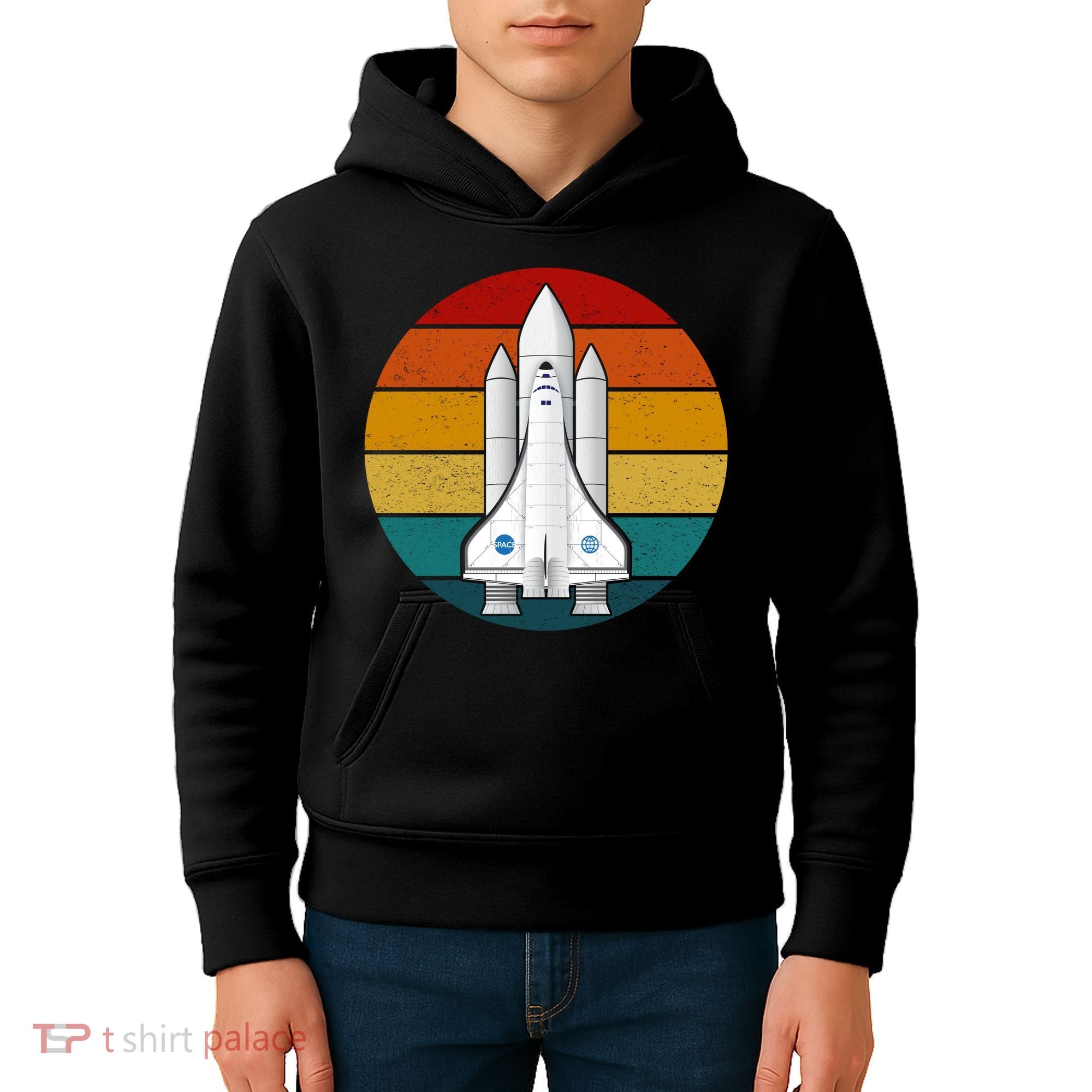 Astronaut Retro Space Sunset Kids Hoodie