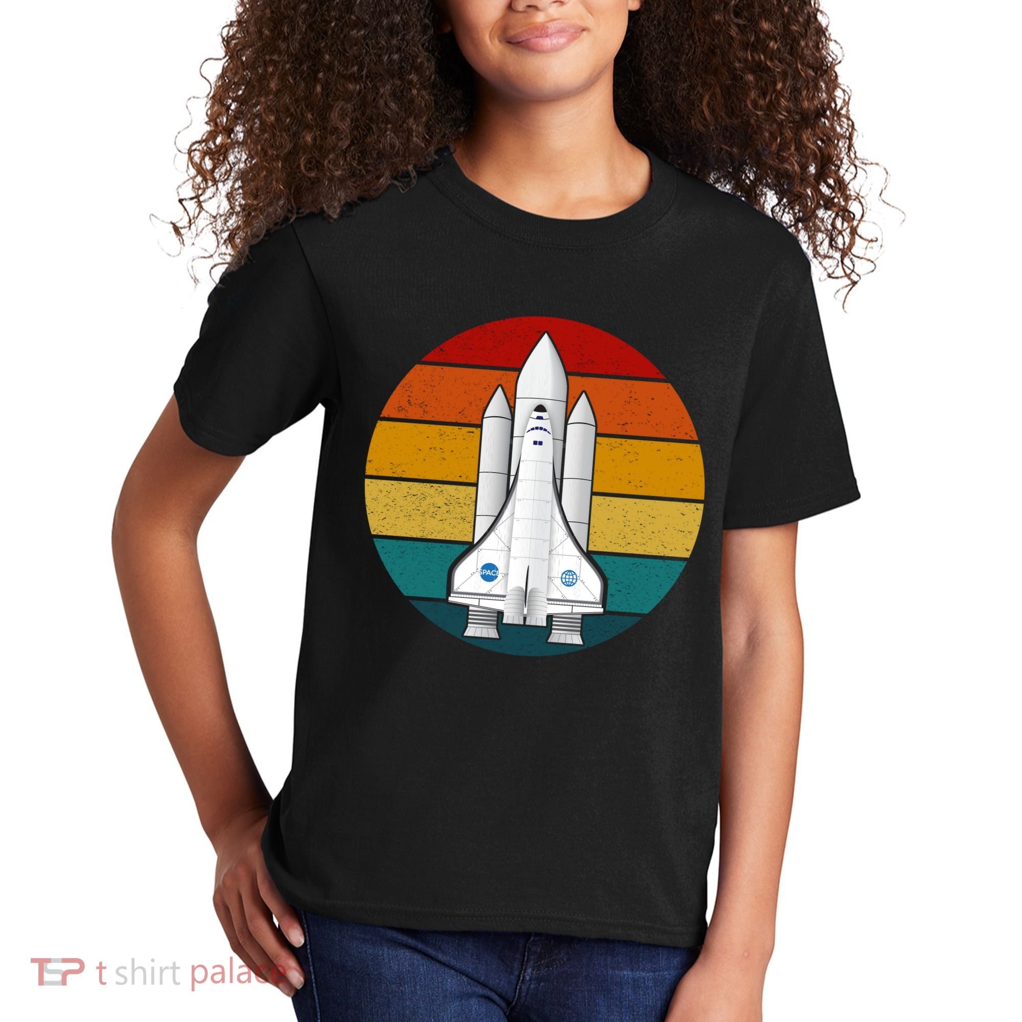 Astronaut Retro Space Sunset Kids T-Shirt