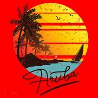 Aruba Retro Summer Tropical Beach Santa Hat thumb 1