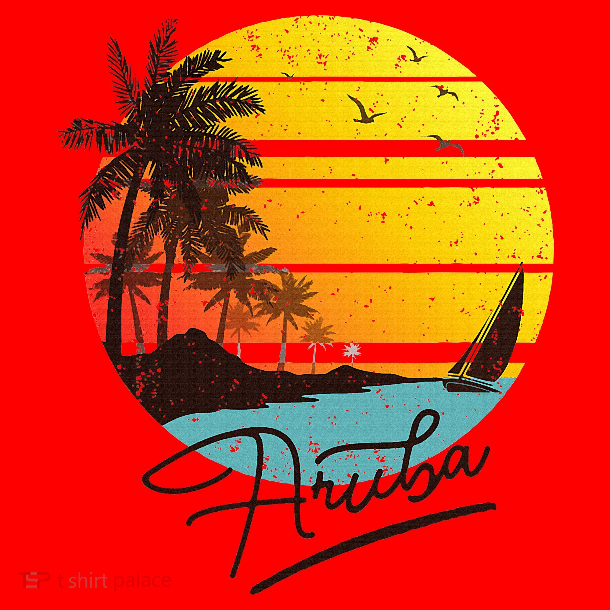 Aruba Retro Summer Tropical Beach Santa Hat