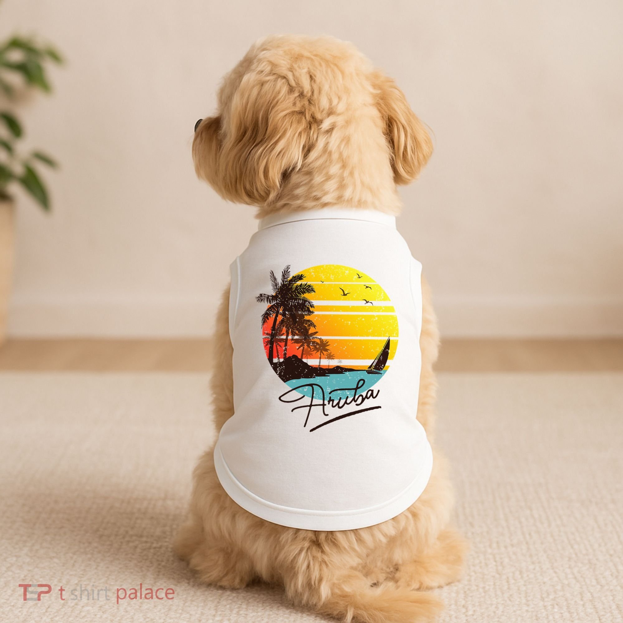 Aruba Retro Summer Tropical Beach Doggie Tank
