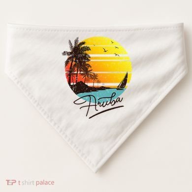 Aruba Retro Summer Tropical Beach USA-Made Doggie Bandana
