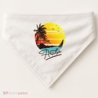 Aruba Retro Summer Tropical Beach USA-Made Doggie Bandana thumb 0