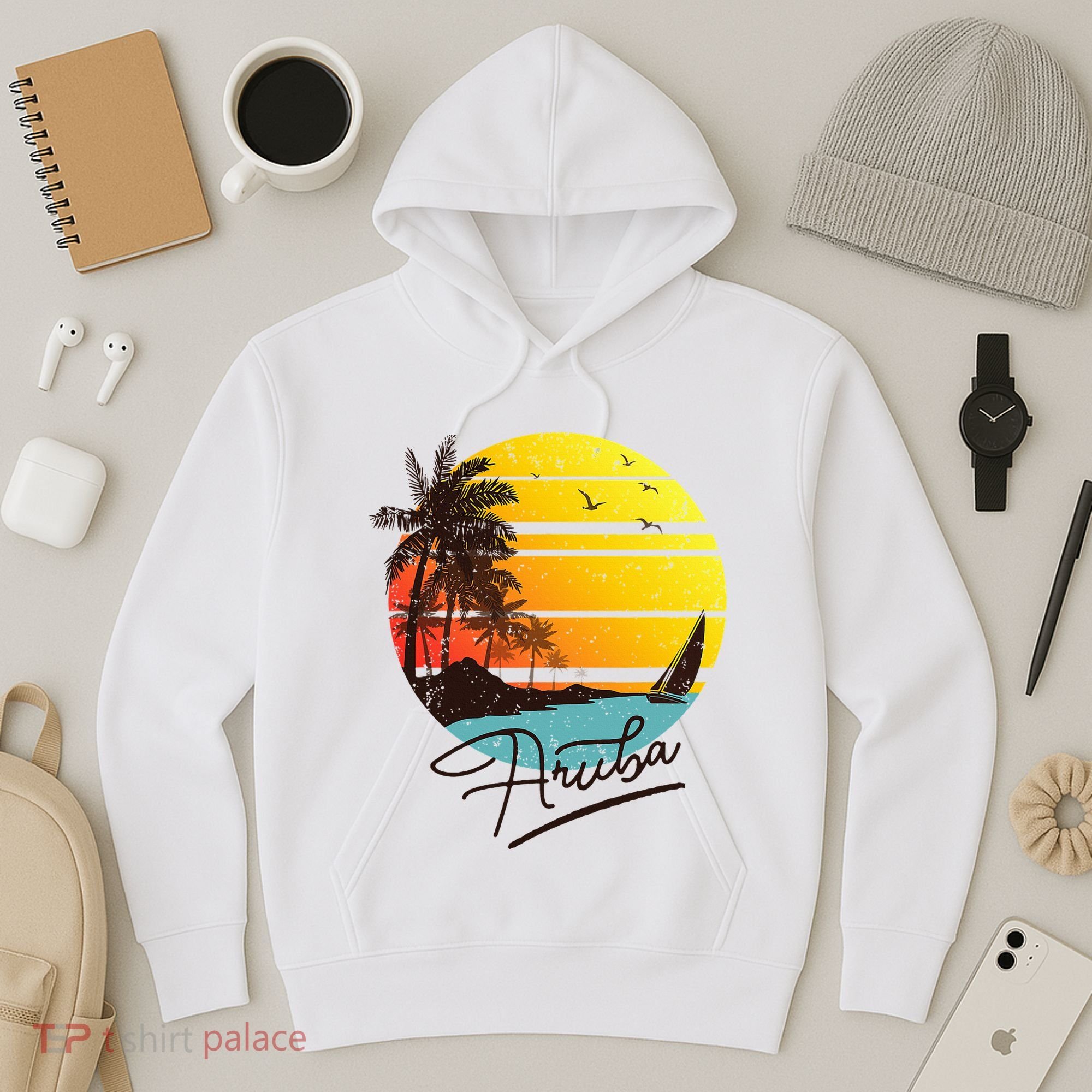 Aruba Retro Summer Tropical Beach Hoodie