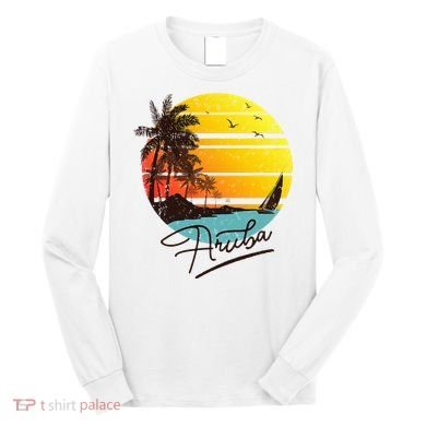 Aruba Retro Summer Tropical Beach Long Sleeve Shirt