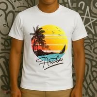 Aruba Retro Summer Tropical Beach T-Shirt thumb 3