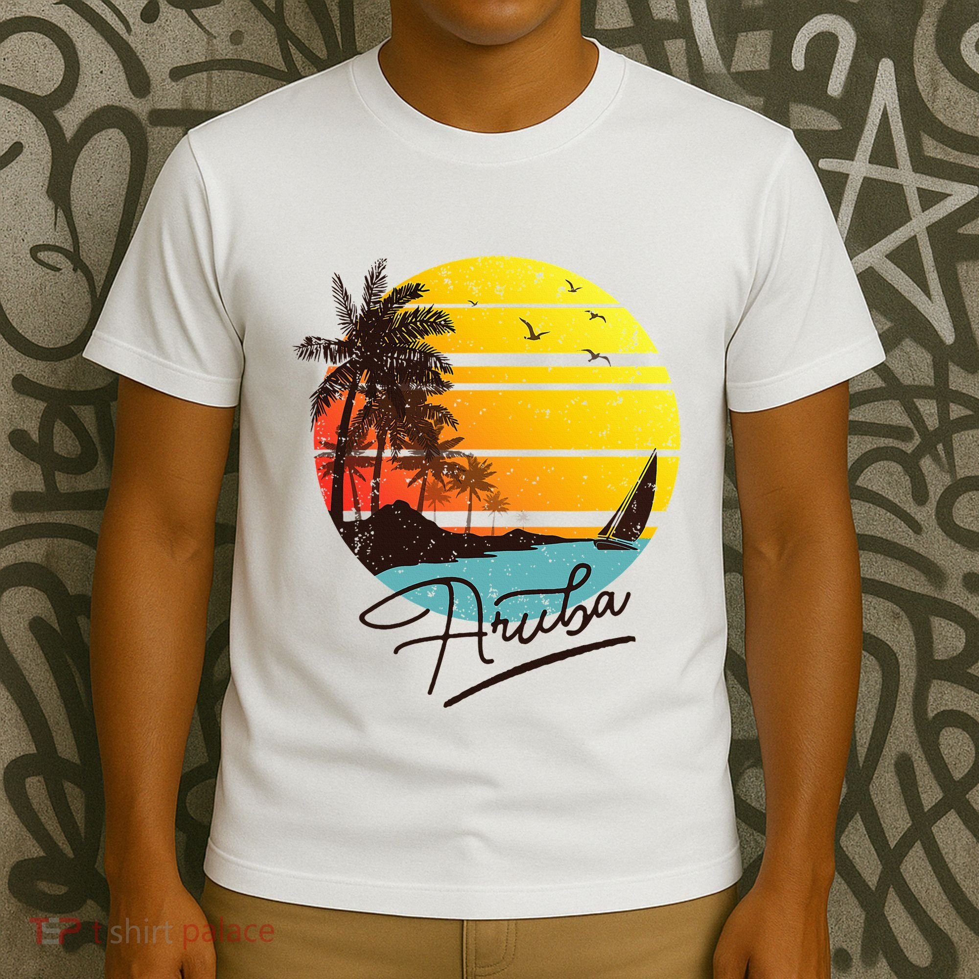 Aruba Retro Summer Tropical Beach T-Shirt