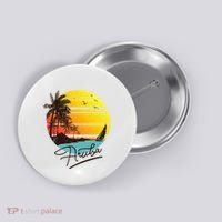 Aruba Retro Summer Tropical Beach Button thumb 0