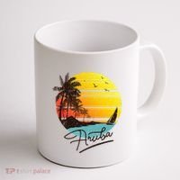 Aruba Retro Summer Tropical Beach Coffee Mug thumb 1