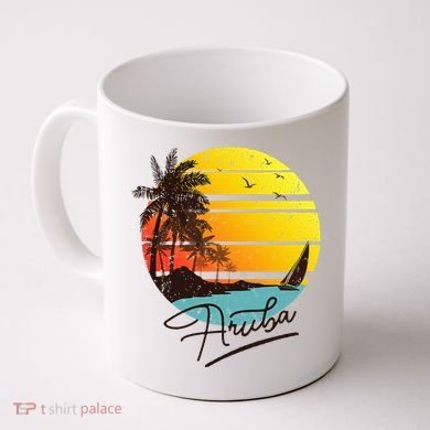 Aruba Retro Summer Tropical Beach Coffee Mug