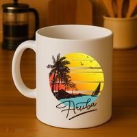 Aruba Retro Summer Tropical Beach Coffee Mug thumb 4