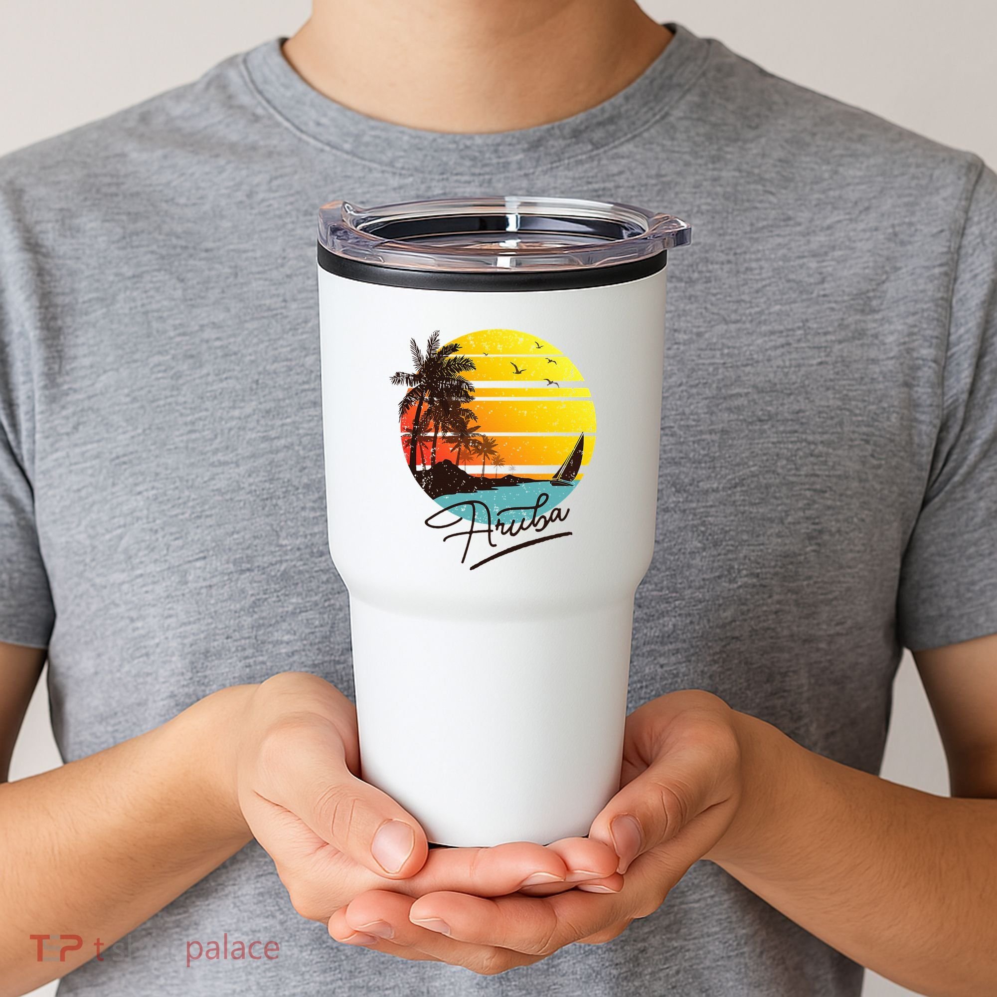 Aruba Retro Summer Tropical Beach Tumbler